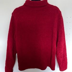 red turtleneck sweater